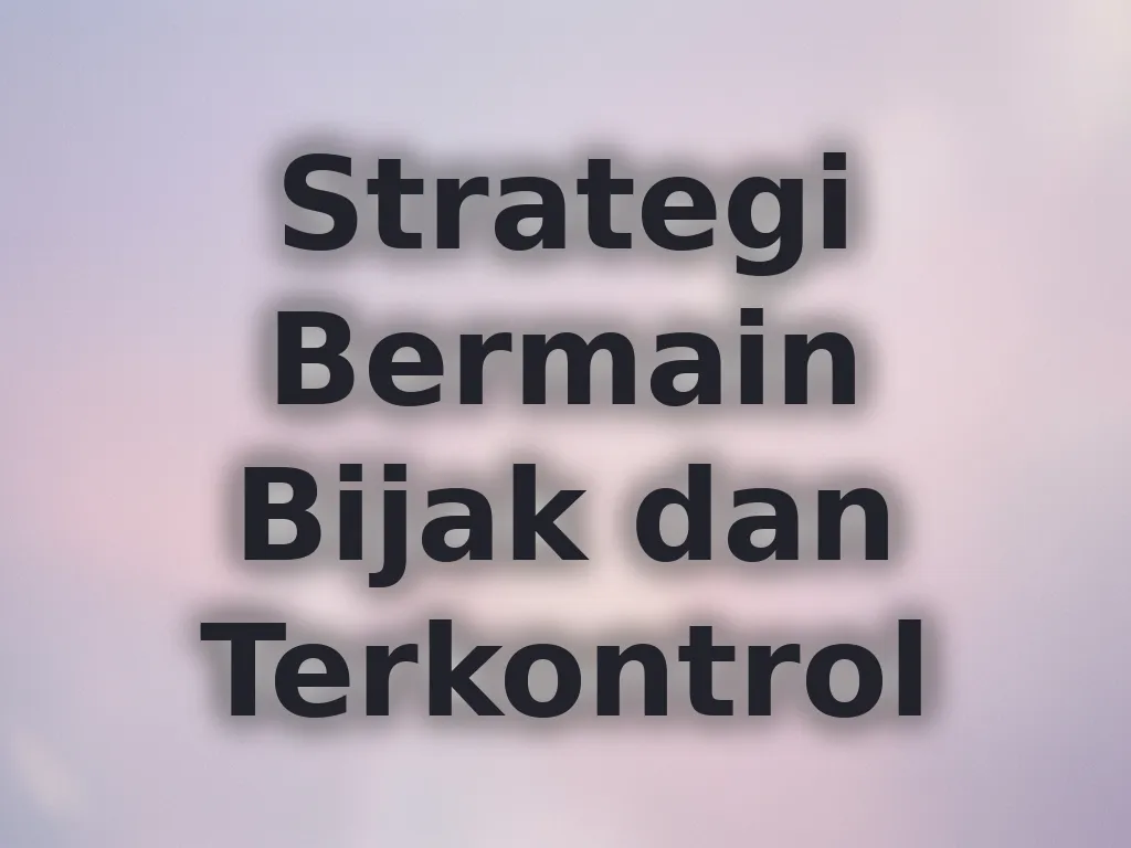 Strategi Bermain Bijak dan Terkontrol